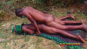 ebony milf mirabel rides huge cock deep outdoors 😍🍆💦💦