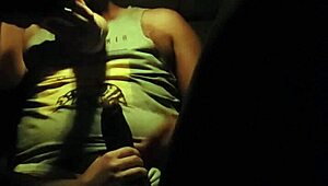 Horny Brazilian Flashes Big Ass in Parked Car Lingerie as Pedestrians Pass By