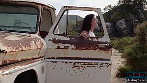 carmen nikole petite portuguese milf strips sensually outdoors baring small tits