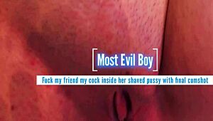 shove your cock in my friend's shaved pussy till gaping creampie cumshot