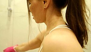 you walk in and spot the cleaning lady in your bathroom