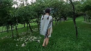 I'm walking outdoors stripping 'cause my pussy's too excited wet