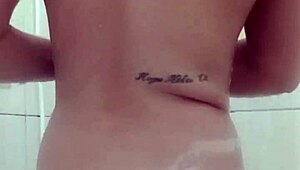 hot young 18+ girl steps into shower for steamy bathing session