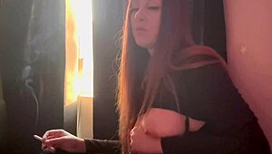 wanna see artemisia love's big tits bounce on dildo while she smokes