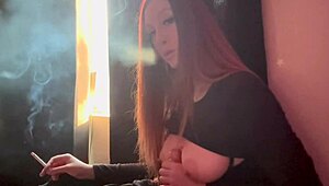 wanna see artemisia love's big tits bounce on dildo while she smokes