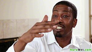 kenzie taylor's huge boobs glisten naked on isiah maxwell during nuru massage