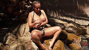 Milfa Nadia Styles o ispitește pe Sara Luvv cu yoga goală, săruturi și limbute în pizdă!