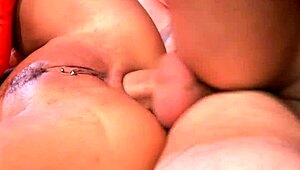 Trina Michaels unwraps her huge tits and bends over in fishnets for Christmas doggystyle pounding.