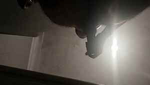He rushes to bathroom for hot masturbation session!