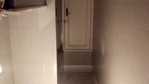 He rushes to bathroom for hot masturbation session!