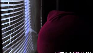 petite teen takes brutal bdsm facial cumshot pounding