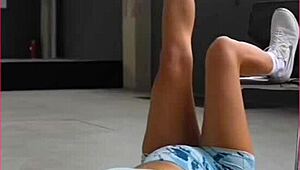 Erotic Tummy Exercises Tease Panties and Belly Curves Intensely