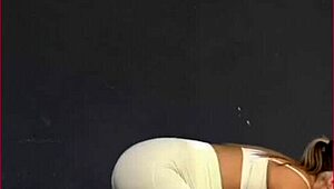 Erotic Tummy Exercises Tease Panties and Belly Curves Intensely