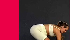 Erotic Tummy Exercises Tease Panties and Belly Curves Intensely