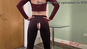 Mačehin joga zdrsne z mokro pičko na sinovega monstra kurca po nesreči