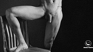 james jacobs skinny black teen strips naked in interracial leather solo