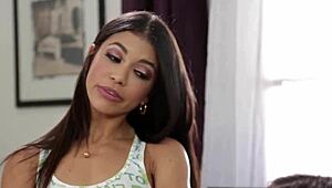 Squirting Teen Pussy Explodes Under Busty Milf's Relentless Tongue Lashing