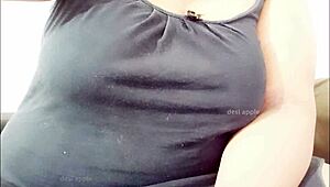 Horny indian babe flaunts her massive tits seductively on cam