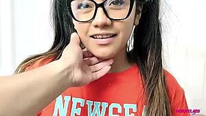 peruvian teen's shaved pussy gets surprised bumble fuck in my apartment