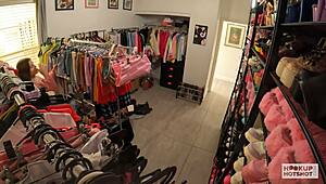 Backstage Juniper Ren interviews cameltoe shaved pussy then craves Nade Nasty's hardcore pounding