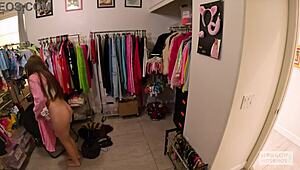 Backstage Juniper Ren interviews cameltoe shaved pussy then craves Nade Nasty's hardcore pounding