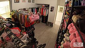 Backstage Juniper Ren interviews cameltoe shaved pussy then craves Nade Nasty's hardcore pounding