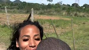 rio's tattooed beauty drops viral outdoor fuck with young guy at waterfall