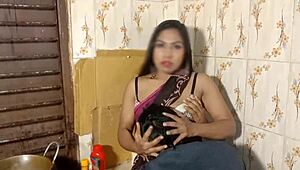 Bangla housewife bends for brother's romantic kitchen doggy pound