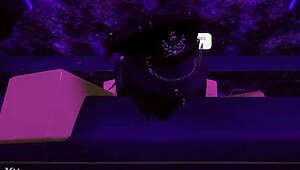 Girlfriend Bent Over Moaning from Big Cock Doggystyle Creampie on Roblox