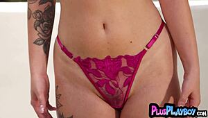 perfect blonde sky wonderland strips naked outdoors all natural