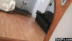 come closer, watch me grope these small tits in the mirror