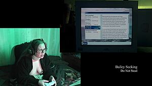 check out this bbw brunette with big naturals playing alan wake 2 naked