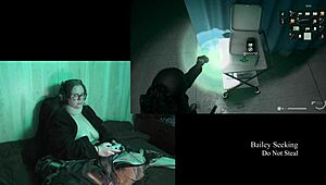 check out this bbw brunette with big naturals playing alan wake 2 naked