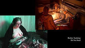 check out this bbw brunette with big naturals playing alan wake 2 naked