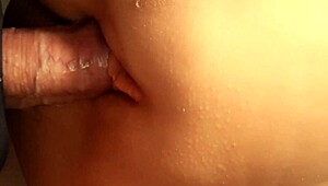 PUSSY LUBED UP SLIPS RIGHT ON DOUBLE TOYS CUM CLOSE UP