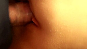 PUSSY LUBED UP SLIPS RIGHT ON DOUBLE TOYS CUM CLOSE UP