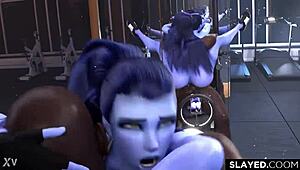 Widowmaker Gets Monster Cock Pounded Wild with Creampie Finish!