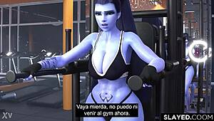 Widowmaker Gets Monster Cock Pounded Wild with Creampie Finish!