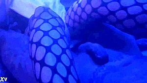 sexy nylon footjob with leggings tease