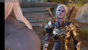 minthara's nude bg3 sex scene fantasy with monster penis seduction and boobs exposed