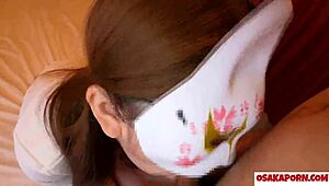 nurse sakura sucks patient cock through ripped pantyhose hole