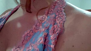 brazilian beauty with big ass and natural tits preps for live show.