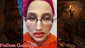 tall glasses femdom in kinky cosplay costume teases pov huge fetish domination