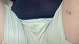 housewife strips naked playing video games fingering her big pussy solo