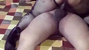 Wife Sucks Hubby's Cock and Balls Before Mounting It Hard