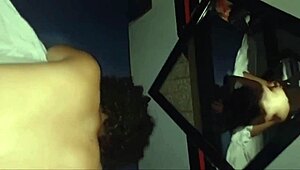 he bends the curvy latina teen over, pounding her pink pussy doggy style in front of the mirror