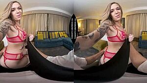 vr fun teases with big black monster cock stretching petite rory knox in lingerie stockings