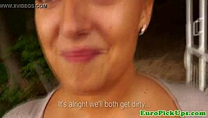 Euro Blonde Neighbor Flashes Big Tits Before Outdoor Pickup Fuck