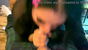Asian babe in lingerie casting, blowjob then pussy licked good?