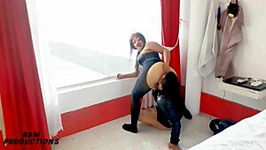 i spied on my huge-ass stepmom working out and got so turned on